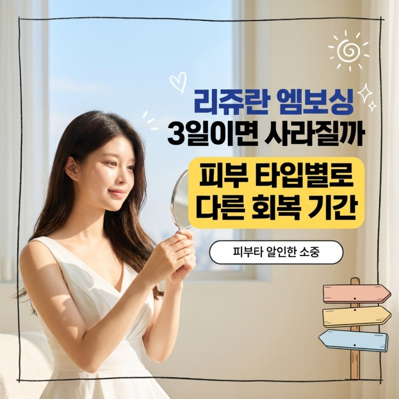 리쥬란 엠보싱 자국 회복 기간과 예비신부 관리 주의사항