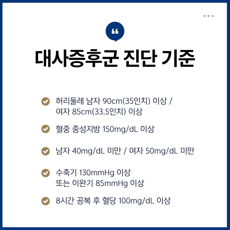 대사증후군 진단 기준 5가지 총정리 사진 3