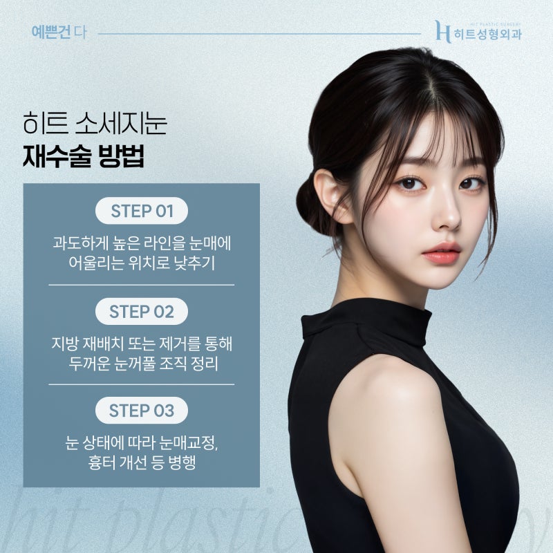 [히트성형외과] 쌍꺼풀 수술 후 소세지 눈이 되었다면? (feat. 쌍꺼풀 재수술) 사진 4