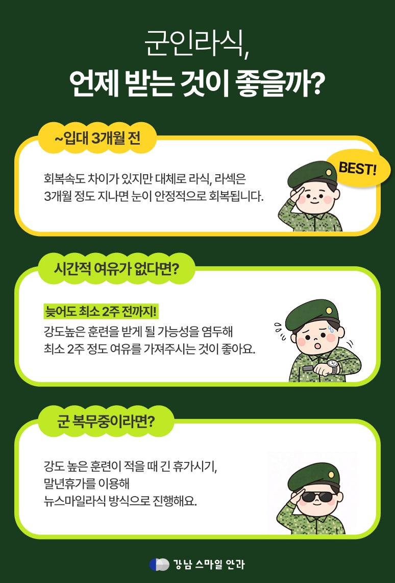 การทำเลสิกสำหรับทหาร: สรุปครบถ้วนตั้งแต่ช่วงเวลาการผ่าตัดจนถึงระยะเวลาพักฟื้น 사진 2