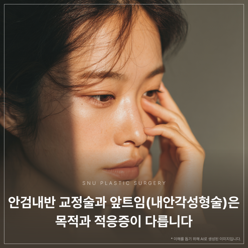청담 스누성형외과 안검내반 교정, 앞트임 수술도 함께 해야 할까?