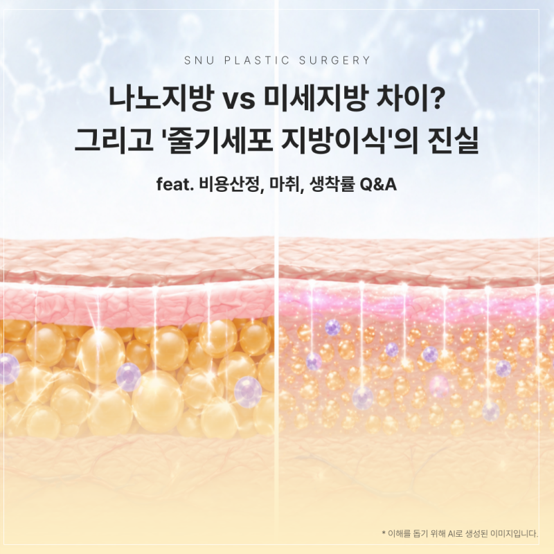나노지방 vs 미세지방 차이 정리｜지방이식 고민이라면 꼭 보세요